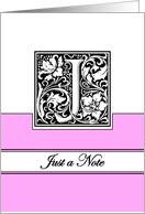 Monogram Letter J Any Occasion Blank in Arts and Crafts Style card