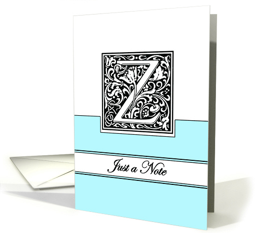 Monogram Letter Z Any Occasion Blank in Arts and Crafts Style card