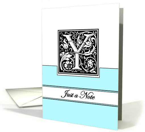 Monogram Letter Y Any Occasion Blank in Arts and Crafts Style card