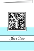 Monogram Letter Y Any Occasion Blank in Arts and Crafts Style card