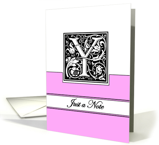 Monogram Letter Y Any Occasion Blank in Arts and Crafts Style card