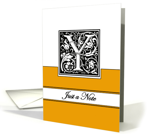 Monogram Letter Y Any Occasion Blank In Arts and Crafts Style card