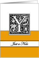 Monogram Letter Y Any Occasion Blank In Arts and Crafts Style card