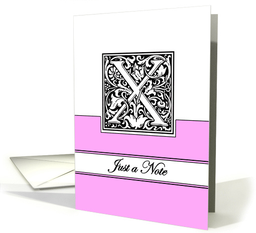 Monogram Letter X Any Occasion Blank In Arts and Crafts Style card