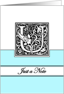 Monogram Letter U Any Occasion Blank in Arts and Crafts Style card