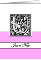 Monogram Letter U Any Occasion Blank in Arts and Crafts Style card