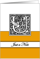 Monogram Letter U Any Occasion Blank in Arts and Crafts Style card