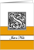 Monogram Letter S Any Occasion Blank in Arts and Crafts Style card