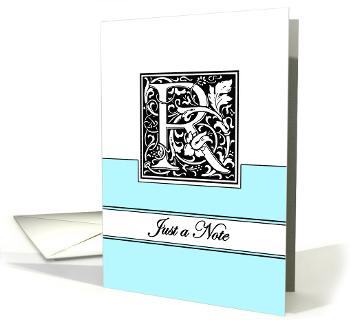 Monogram Letter R Any Occasion Blank in Arts and Crafts Style card
