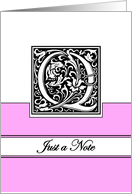 Monogram Letter Q Any Occasion Blank in Arts and Crafts Style card