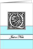 Monogram Letter Q Any Occasion Blank in Arts and Crafts Style card