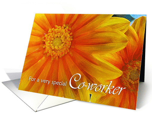 Mother's Day for Co-worker with Yellow Orange Gazania Flowers card