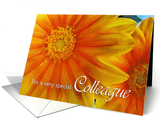 Nurses Day for Colleague with Yellow Orange Gazania Flowers card