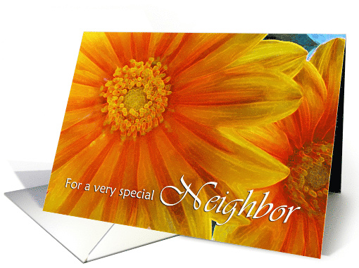 Welcome to the Neighborhood for Neighbor, Yellow Orange Gazania card