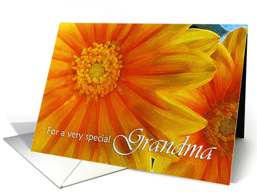 Grandparents Day for Grandma with Yellow Orange Gazania Flowers card