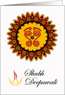 Shubh Deepawali with Lakshmi’s Footprints Rangoli Design card