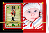 Custom Front Nutcracker Merry Christmas with Add Your Picture card