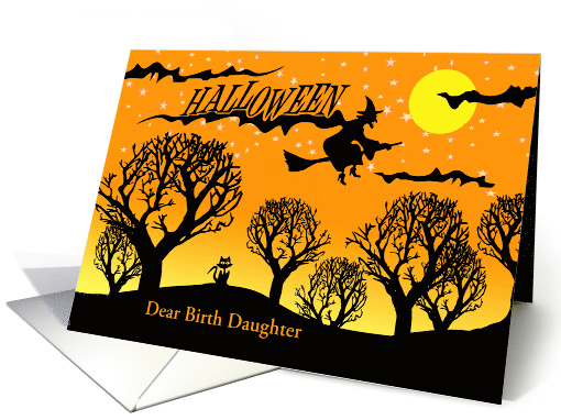 For Birth Daughter Halloween Custom Text with Cat on Hill... (1294498)