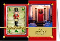 First Christmas in Your New Home Custom Photo and Text Nutcracker card