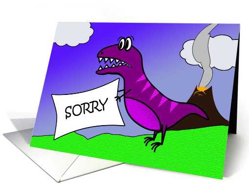 I'm Sorry, Dinosaur With Apology Sign, T-rex Reptilian... (1297554)