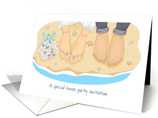 Invitation House Party Member, Barefoot Bride and Groom card (1299726)