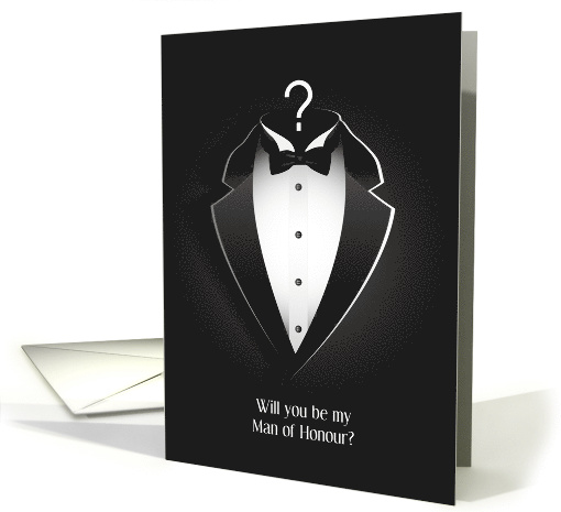 Invitation for Man of Honour, Question Mark Tuxedo card (1299736)