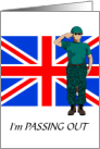 Passing Out Announcement, Soldier Saluting, Union Jack card