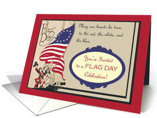 Flag Day Party Invitation, May Our Hearts be True card (1300680)