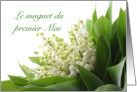 Labour Day in French with Lily of the Valley Bouquet card