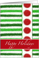 Happy Holidays with Faux Glitter Design in Circles and Stripes card
