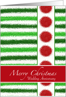 Merry Christmas Day Anniversary with Faux Glitter Design card