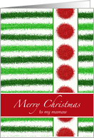Christmas for Mamaw with Faux Glitter in Green Stripes Red Circles card
