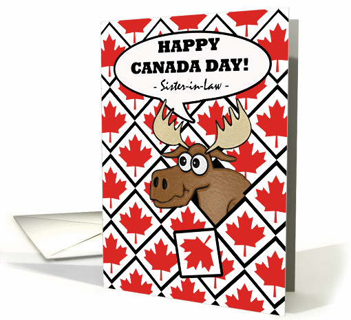 Canada Day for Sister-in-Law, Moose Head Surprise card (1317392)