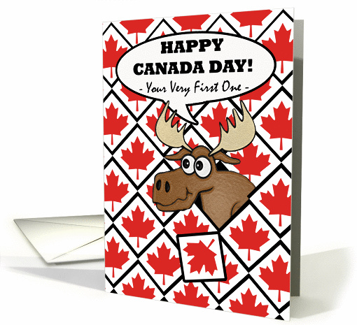 Canada Day, Your First One in New Home, Moose Head Surprise card