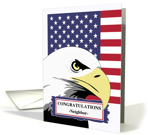 Neighbor Congratulations on Air Force Commissioning with Eagle card