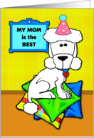 For Mom Birthday with Standard Poodle on Colorful Pillows card