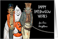 Neighbors Halloween with Ghost and Friends card