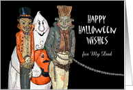 Halloween for Dad with Custom Text and Vampire with Friends card