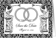 Wedding Save the Date Art Nouveau Design with Double Ouroboros card