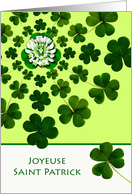 Joyeuse Saint Patrick St. Patrick’s Day in French with Shamrocks card