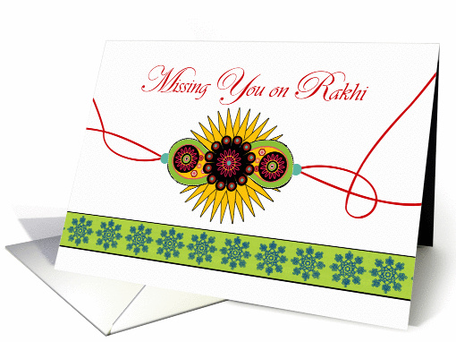 Missing You on Rakhi, Raksha Bandhan, Sacred Wristband card (1361370)