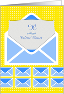 Custom Text, Monogram Letter X, Personalized Name Card
