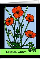 Mother’s Day, Like an Aunt to Me, Floral Theme, Red Poppies card