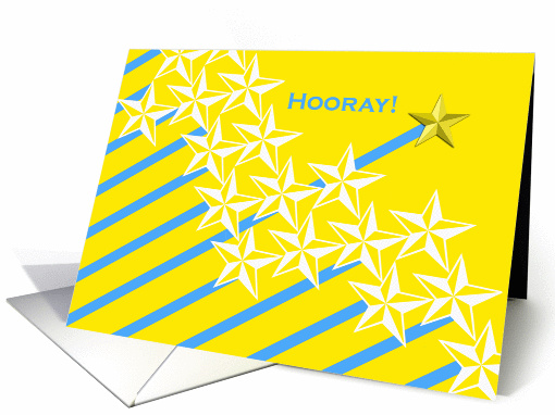 Congratulations for Class Valedictorian, Rushing Gold Star card