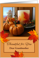 For Grandmother Custom Thanksgiving with Autumn Still LIfe card