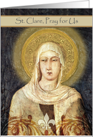 St. Clare, Pray for Us, Feast Day Wishes card