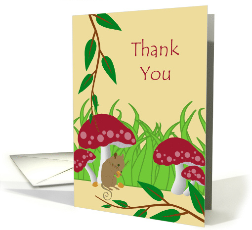 Thank You for Kindness with Cute Field Mouse and Toadstools card