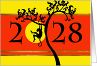 Chinese New Year of the Monkey for Friend, 2028, Hang with You card
