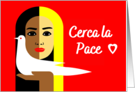 Italian International Day of Peace with Unity Woman and White Dove card