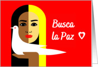 Spanish International Day of Peace with Unity Woman and Dove card